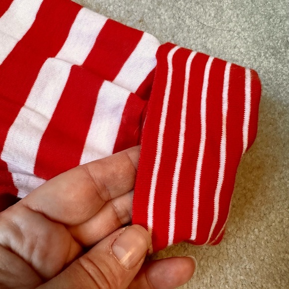 Lauren orange and white striped stretchy cotton top size S - Picture 2 of 3